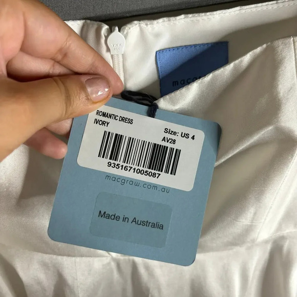 Macgraw Romantic Mini Dress Ivory Size 4 - Picture 8 of 10
